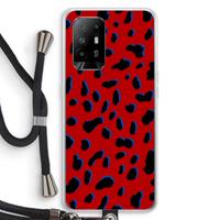 CaseCompany Red Leopard: Oppo A95 5G Transparant Hoesje met koord