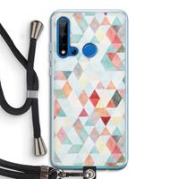 CaseCompany Gekleurde driehoekjes pastel: Huawei P20 Lite (2019) Transparant Hoesje met koord