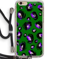 CaseCompany Green Cheetah: iPhone 6 PLUS / 6S PLUS Transparant Hoesje met koord