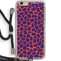 CaseCompany Purple Giraffe: iPhone 6 PLUS / 6S PLUS Transparant Hoesje met koord