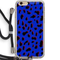 CaseCompany Blue Leopard: iPhone 6 PLUS / 6S PLUS Transparant Hoesje met koord