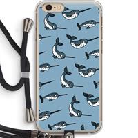 CaseCompany Narwhal: iPhone 6 PLUS / 6S PLUS Transparant Hoesje met koord