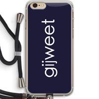 CaseCompany Gijweet: iPhone 6 PLUS / 6S PLUS Transparant Hoesje met koord