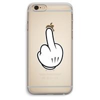 CaseCompany Middle finger black: iPhone 6 Plus / 6S Plus Transparant Hoesje