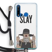 CaseCompany Slay All Day: Huawei P20 Lite (2019) Transparant Hoesje met koord