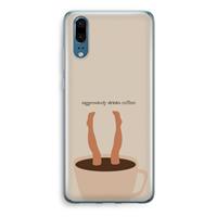 CaseCompany Aggressively drinks coffee: Huawei P20 Transparant Hoesje
