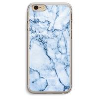 CaseCompany Blauw marmer: iPhone 6 Plus / 6S Plus Transparant Hoesje