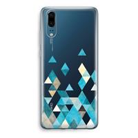 CaseCompany Gekleurde driehoekjes blauw: Huawei P20 Transparant Hoesje