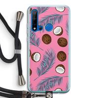 CaseCompany Kokosnoot roze: Huawei P20 Lite (2019) Transparant Hoesje met koord