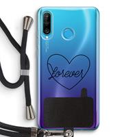 CaseCompany Forever heart black: Huawei P30 Lite Transparant Hoesje met koord