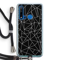 CaseCompany Geometrische lijnen wit: Huawei P20 Lite (2019) Transparant Hoesje met koord