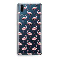 CaseCompany Flamingoprint groen: Huawei P20 Transparant Hoesje