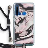 CaseCompany Roze stroom: Huawei P20 Lite (2019) Transparant Hoesje met koord