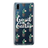 CaseCompany Cactus quote: Huawei P20 Transparant Hoesje