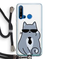 CaseCompany Cool cat: Huawei P20 Lite (2019) Transparant Hoesje met koord