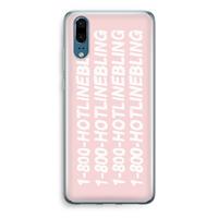 CaseCompany Hotline bling pink: Huawei P20 Transparant Hoesje