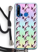 CaseCompany Musketon Unicorn: Huawei P20 Lite (2019) Transparant Hoesje met koord