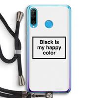 CaseCompany Black is my happy color: Huawei P30 Lite Transparant Hoesje met koord