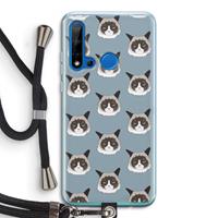 CaseCompany It's a Purrr Case: Huawei P20 Lite (2019) Transparant Hoesje met koord