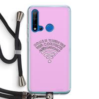 CaseCompany Home Is Where The Wifi Is: Huawei P20 Lite (2019) Transparant Hoesje met koord