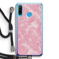CaseCompany Abstract Painting Pink: Huawei P30 Lite Transparant Hoesje met koord
