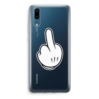 CaseCompany Middle finger white: Huawei P20 Transparant Hoesje