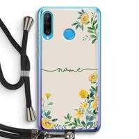 CaseCompany Gele bloemen: Huawei P30 Lite Transparant Hoesje met koord