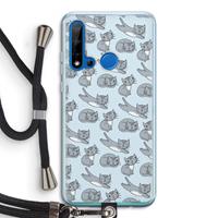 CaseCompany Poezen: Huawei P20 Lite (2019) Transparant Hoesje met koord