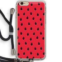 CaseCompany Watermelon: iPhone 6 PLUS / 6S PLUS Transparant Hoesje met koord