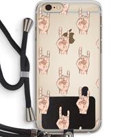 CaseCompany Rock: iPhone 6 PLUS / 6S PLUS Transparant Hoesje met koord