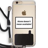 CaseCompany Alone: iPhone 6 PLUS / 6S PLUS Transparant Hoesje met koord