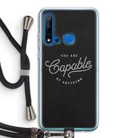 CaseCompany Capable: Huawei P20 Lite (2019) Transparant Hoesje met koord