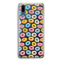 CaseCompany Pink donuts: Huawei P20 Transparant Hoesje