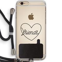 CaseCompany Friends heart black: iPhone 6 PLUS / 6S PLUS Transparant Hoesje met koord