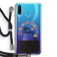 CaseCompany Happy days: Huawei P30 Lite Transparant Hoesje met koord