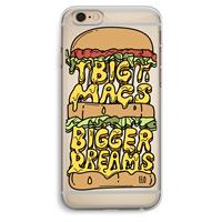CaseCompany Big Macs Bigger Dreams: iPhone 6 Plus / 6S Plus Transparant Hoesje