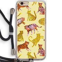 CaseCompany Cute Tigers and Leopards: iPhone 6 PLUS / 6S PLUS Transparant Hoesje met koord