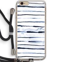 CaseCompany Ink Stripes: iPhone 6 PLUS / 6S PLUS Transparant Hoesje met koord