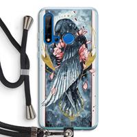 CaseCompany Golden Raven: Huawei P20 Lite (2019) Transparant Hoesje met koord