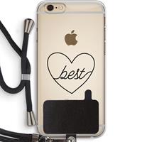 CaseCompany Best heart black: iPhone 6 PLUS / 6S PLUS Transparant Hoesje met koord