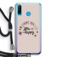 CaseCompany Happy days: Huawei P30 Lite Transparant Hoesje met koord