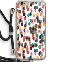 CaseCompany Tropical Dots: iPhone 6 PLUS / 6S PLUS Transparant Hoesje met koord