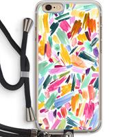 CaseCompany Watercolor Brushstrokes: iPhone 6 PLUS / 6S PLUS Transparant Hoesje met koord