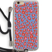 CaseCompany Leopard blue: iPhone 6 PLUS / 6S PLUS Transparant Hoesje met koord