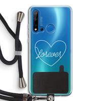 CaseCompany Forever heart pastel: Huawei P20 Lite (2019) Transparant Hoesje met koord