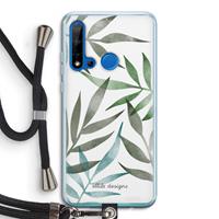 CaseCompany Tropical watercolor leaves: Huawei P20 Lite (2019) Transparant Hoesje met koord