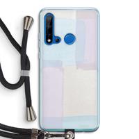 CaseCompany Square pastel: Huawei P20 Lite (2019) Transparant Hoesje met koord