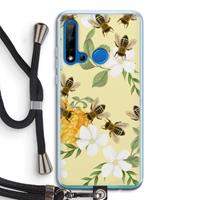 CaseCompany No flowers without bees: Huawei P20 Lite (2019) Transparant Hoesje met koord