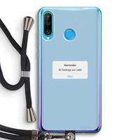 CaseCompany Reminder: Huawei P30 Lite Transparant Hoesje met koord