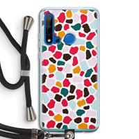 CaseCompany Colored Giraffe: Huawei P20 Lite (2019) Transparant Hoesje met koord